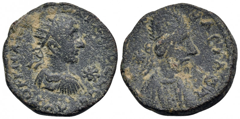 MESOPOTAMIA. Edessa. Gordian III, with Abgar X Phraates, 238-244. (Bronze, 24 mm...