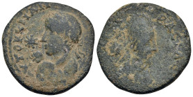 MESOPOTAMIA. Edessa. Gordian III, with Abgar X Phraates, 238-244. (Bronze, 23 mm, 9.25 g, 11 h). AΥTOK K M ANT ΓOPΔIANOC CEB Laureate, draped and cuir...