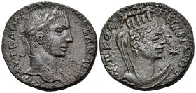 MESOPOTAMIA. Nisibis. Severus Alexander, 222-235. (Bronze, 25 mm, 12.03 g, 11 h). ΑΥT ΚΑI Μ ΑΡΑΥ CE ΑΛEΞΑΝΔΡΟC C Laureate head of Severus Alexander to...