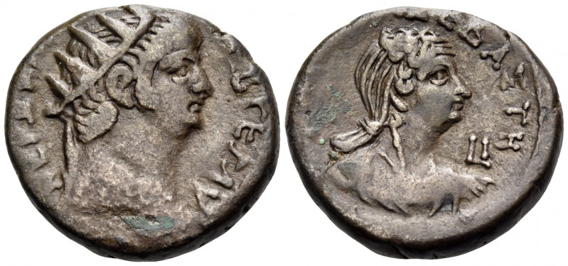 EGYPT. Alexandria. Nero & Poppaea, 54-68. Tetradrachm (Billon, 24 mm, 12.57 g, 1...