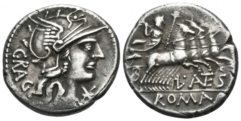 L. Antestius Gragulus, 136 BC. Denarius (Silver, 19 mm, 3.90 g, 5 h), Rome. GRAG...