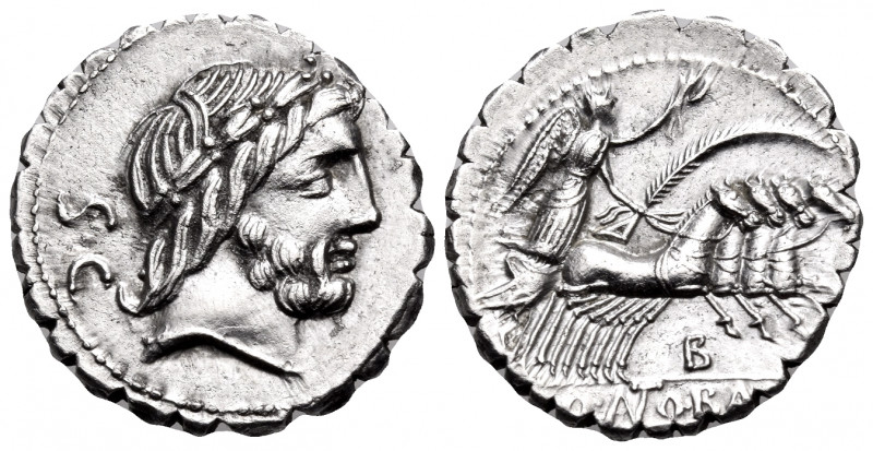 Q. Antonius Balbus, 83-82 BC. Denarius (Silver, 18 mm, 3.79 g, 6 h), Rome. Laure...