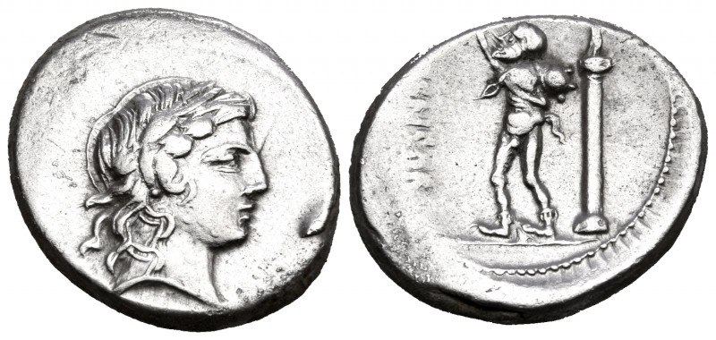 L. Marcius Censorinus, 82 BC. Denarius (Silver, 19 mm, 3.68 g, 5 h), Rome. L · C...