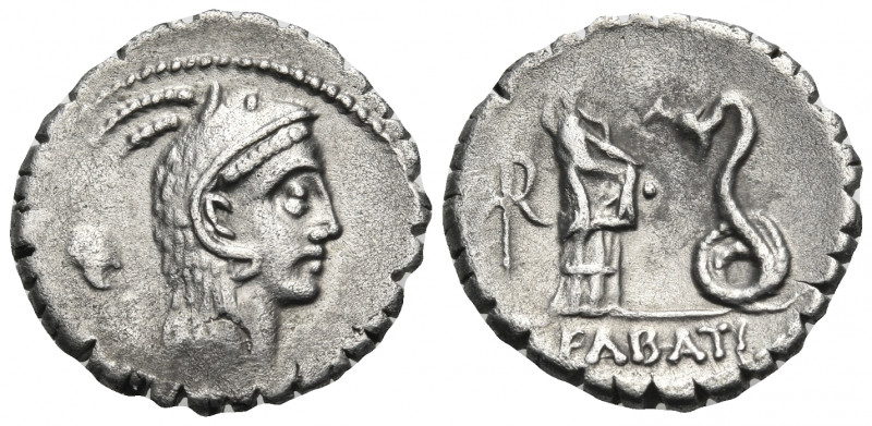 L. Roscius Fabatus, 64 BC. Denarius (Silver, 17 mm, 3.72 g, 6 h), Rome. L ROSCI ...