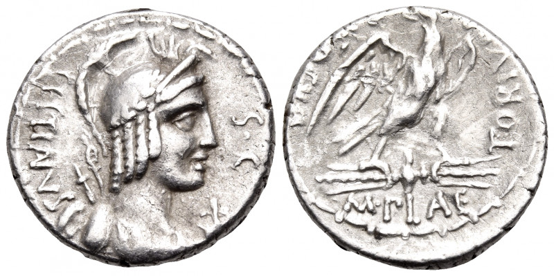 M. Plaetorius M.f. Cestianus, 57 BC. Denarius (Silver, 17 mm, 4.03 g, 5 h), Rome...