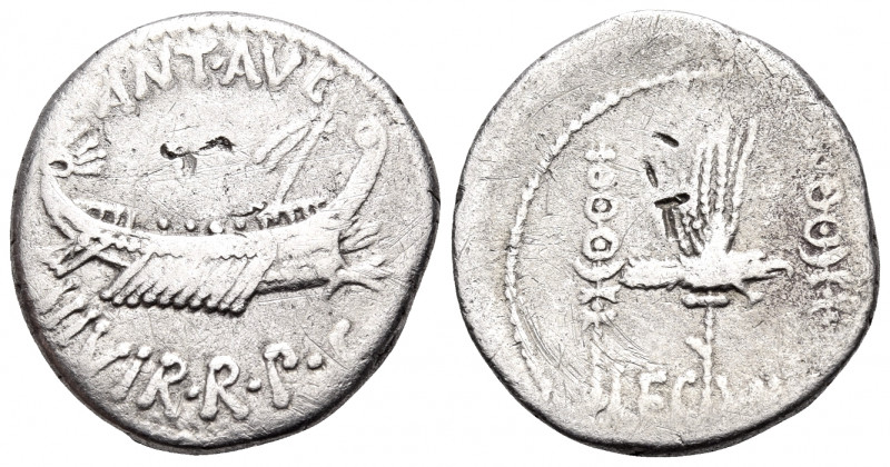 The Triumvirs. Mark Antony, autumn 32-spring 31 BC. Denarius (Silver, 18 mm, 3.5...