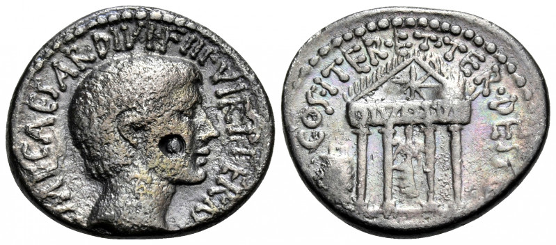 Octavian, Spring-early summer 36 BC. Denarius (Silver, 20 mm, 3.63 g, 6 h), mint...