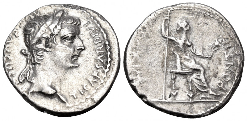 Tiberius, 14-37. Denarius (Silver, 17 mm, 3.73 g, 10 h), "Tribute Penny" type, L...