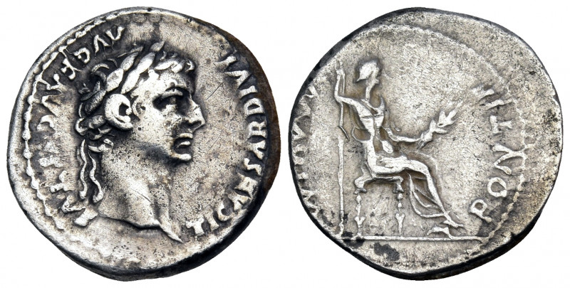 Tiberius, 14-37. Denarius (Silver, 19 mm, 3.72 g, 4 h), "Tribute Penny" type, Lu...