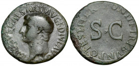 Drusus, son of Tiberius, Caesar, 19-23. As (Copper, 29 mm, 10.20 g, 6 h), Rome, 22-23. DRVSVS CAESAR TI AVG F DIVI AVG N Bare head of Drusus to left. ...