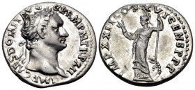 Domitian, 81-96. Denarius (Silver, 19 mm, 3.43 g, 6 h), Rome, 92-93. IMP CAES DOMIT AVG GERM P M TR P XII Laureate head of Domitian to right. Rev. IMP...