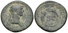 Trajan, 98-117. Dupondius (Orichalcum, 24 mm, 9.14 g, 6 h), Rome, for circulation in Syria, 20 February - 9 December 116. IMP CAES NER TRAIANO OPTIMO ...