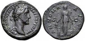 Antoninus Pius, 138-161. As (Copper, 29 mm, 12.42 g, 12 h), Rome, 140-144. ANTONINVS AVG PIVS P P TR P COS III Laureate head of Antoninus Pius to righ...