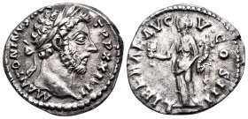 Marcus Aurelius, 161-180. Denarius (Silver, 18 mm, 3.21 g, 8 h), Rome, 169-170. M ANTONINVS AVG TR P XXIIII Laureate head of Marcus Aurelius to right....