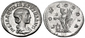 Aquilia Severa, Augusta, 220-221 & 221-222, second and fourth wife of Elagabalus. Denarius (Silver, 19.5 mm, 2.58 g, 5 h), Rome. IVLIA AQVILIA SEVERA ...