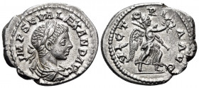 Severus Alexander, 222-235. Denarius (Silver, 21 mm, 3.62 g, 1 h), Antioch, 222. IMP SEV ALEXAND AVG Laureate, draped and cuirassed bust of Severus Al...