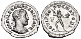 Severus Alexander, 222-235. Denarius (Silver, 20 mm, 3.19 g, 1 h), Rome, 232. IMP ALEXANDER PIVS AVG Laureate, draped and cuirassed bust of Severus Al...
