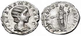 Julia Mamaea, Augusta, 222-235, mother of Severus Alexander. Denarius (Silver, 19 mm, 2.94 g, 7 h), struck under her son, Severus Alexander, Rome, 222...
