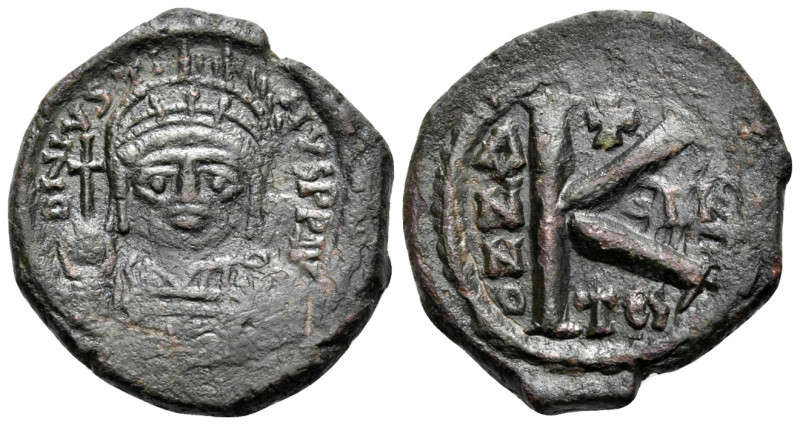 Justin II, 565-578. Half Follis (Copper, 22 mm, 5.97 g, 6 h), Thessalonica, year...