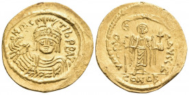 Maurice Tiberius, 582-602. Solidus (Gold, 22 mm, 4.51 g, 6 h), Constantinople, Z = 7th officina, 583/4-602. Helmeted, draped and cuirassed bust of Mau...
