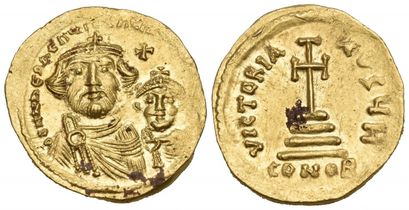 Heraclius, with Heraclius Constantine, 610-641. Solidus (Gold, 21 mm, 4.48 g, 7 ...