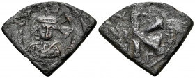 Tiberius III (Apsimar), 698-705. Half Follis (Bronze, 25 mm, 3.69 g, 12 h), Constantinople, Γ = 3rd officina, year 1 = 698-699. Crowned facing bust of...