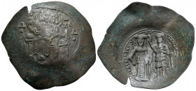 Theodore Comnenus-Ducas, as emperor of Thessalonica, 1225/7-1230. Trachy Nomisma (Billon, 34 mm, 3.32 g, 6 h), Thessalonica, 1227 (?). IC - XC Christ ...