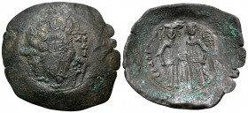 Theodore Comnenus-Ducas, as emperor of Thessalonica, 1225/7-1230. Trachy (Billon, 31 mm, 4.29 g, 6 h), Thessalonica. IC - XC Christ Pantokrator enthro...