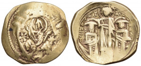 Andronicus II Palaeologus, with Michael IX, 1282-1328. Hyperpyron (Gold, 24 mm, 4.06 g, 6 h), Constantinople, 1303-1320. Bust of the Virgin, orans, wi...