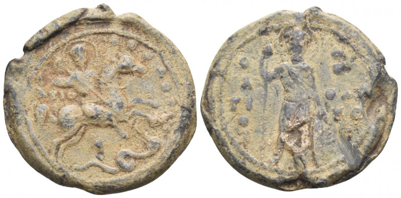 BYZANTINE SEALS. Anonymous, Circa 10th century. Seal or Bulla (Lead, 26 mm, 10.9...