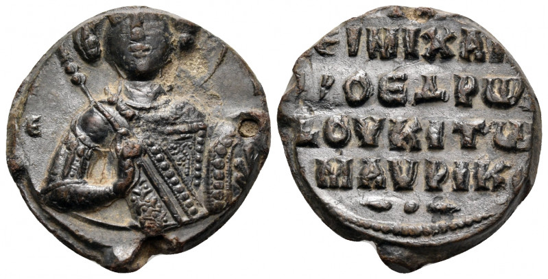 BYZANTINE SEALS. Michael Mavrikas, proedros and doux of the Boukellarioi, Circa ...