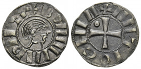 CRUSADERS. Antioch. Bohémond III, minority, 1149-1163. Denier (Billon, 16.5 mm, 0.75 g, 9 h), Class B. +BOAMVNDVS Bare head of Bohémond III to right. ...