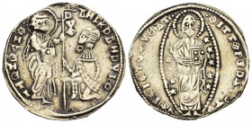 CRUSADERS. Beyliks of Western Asia Minor. After 1348. Ducat (Electrum, 21 mm, 3.36 g, 8 h), late 'K' Series, imitating the Venetian ducats of Andrea D...