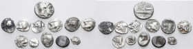 GREEK. Circa 5th - 3rd century BC. (Silver, 9.10 g). A lot of Twelve (12) silver fractions from Asia Minor, mostly from Kyzikos. Fine to good very fin...