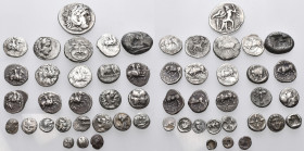 GREEK. Circa 5th - 3rd century BC. (Silver, 35.57 g). A lot of Twenty-seven (27) silver fractions from mainland Greece and Asia Minor. An interesting ...