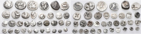 GREEK. Circa 5th - 3rd century BC. (Silver, 50.80 g). A lot of Thirty-five (35) silver fractions from mainland Greece and Asia Minor. A lovely group o...