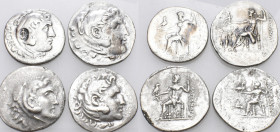 KINGS OF MACEDON. Alexander III ‘the Great’, 336-323 BC. Tetradrachm (Silver, 62.67 g). Four (4) Tetradrachms of Alexander the Great. One with a Seleu...