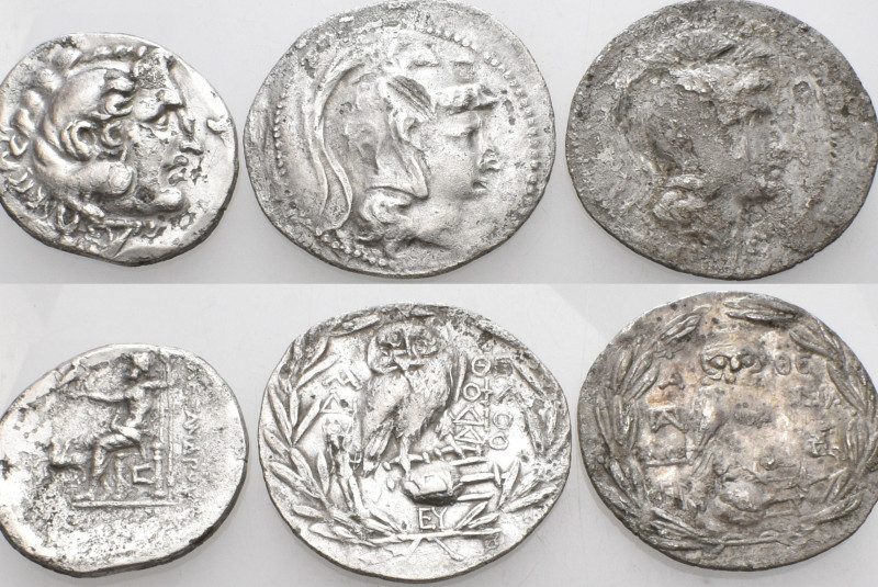 GREEK. Circa 3rd - 2nd century BC. (Silver, 48.38 g). A lot of Three (3) Tetradr...