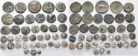 GREEK. Circa 5th - 3rd century BC. (Silver/Bronze, 107.90 g). A large lot of Fourty (40) Greek silver (22) and bronze (18) coins, mostly from mints in...