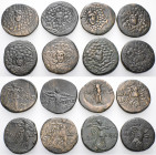 PONTOS. Time of Mithradates VI Eupator, Circa 105-85 BC. (Bronze, 40 g). Lot of Eight (8) Bronze coins of Pontos and Paphlagonia - Amisos, Sinope, Kom...