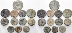 ROMAN PROVINCIAL. Circa 1st - 3rd century. (Bronze, 77.75 g). A lot of Twelve (12) Roman Provincial coins, including a bronze issue for Antoninus Pius...