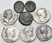 GREEK & ROMAN IMPERIAL. Circa 3rd century BC - 2nd century AD. (Silver/Bronze, 19.51 g). A Lot of Eight (8) silver and bronze coins, including Denarii...