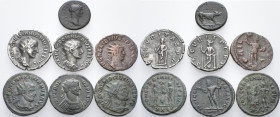 ROMAN IMPERIAL. Circa 1st - 3rd century. (Silver/Bronze, 23.88 g). A lot of Seven (7) Roman Imperial coins, including a Semis by Trajan and six silver...