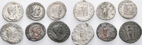 ROMAN IMPERIAL. Circa 3rd century. (Billon, 19.40 g). A lot of Six (6) billon Antoniniani, including issues of Valerian (2), Gallienus, Salonina, Quin...
