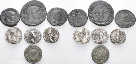 ROMAN IMPERIAL. Circa 2nd - 4th century. (Silver/Bronze, 32.40 g). A lot of Seven (7) Roman silver (3) and bronze (4) issues, including Denarii of Ant...