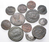 ROMAN IMPERIAL & PROVINCIAL. Circa 3rd - 4th century. (Silver/Bronze, 40.98 g). A lot of Twelve (12) Roman coins, ranging from the period of the Sever...