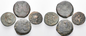 ROMAN REPUBLICAN & PROVINCIAL. Late 3rd century BC - 3rd century AD. (Bronze, 58.56 g). A lot of Four (4) Roman Republican and Roman Provincial coins,...