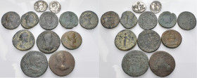 ROMAN PROVINCIAL & IMPERIAL. Circa 2nd - 3rd century. (Silver/Bronze, 197.20 g). A lot of Twelve (12) Roman bronze and silver coins, including two Rom...