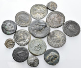 GREEK & ROMAN IMPERIAL & PROVINCIAL. Circa 3rd century BC - 2nd century AD. (Silver/Bronze, 76.22 g). A Lot of 14 Billon and Bronze coins. Includes si...
