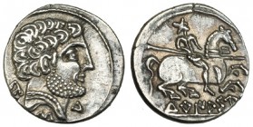 TURIASU, Tarazona (Zaragoza). Denario. A/ Marcas: letras ibéricas Ka, Tu y S. AE 3,5 g. I-2417. VIL-266/33. MBC+.